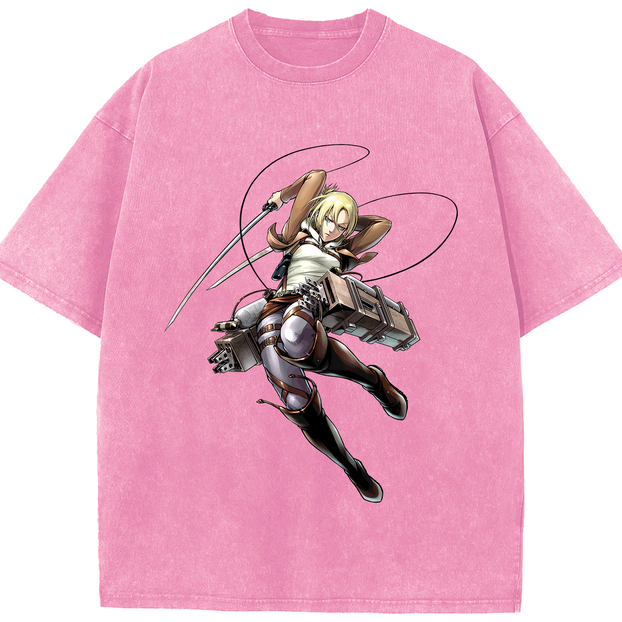 （画像用） 進撃の巨人 アニ・レオンハート Attack on Titan Annie Leonhart 綿100% ヴィンテージ風 半袖Tシャツ（フロントプリント）